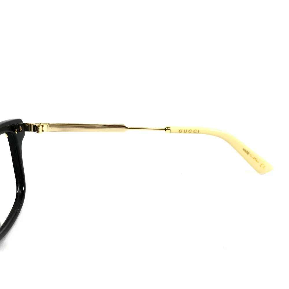 Gucci Eyeglasses Frames GG0524O 001 Black Gold Red Green Striped 52-17-140